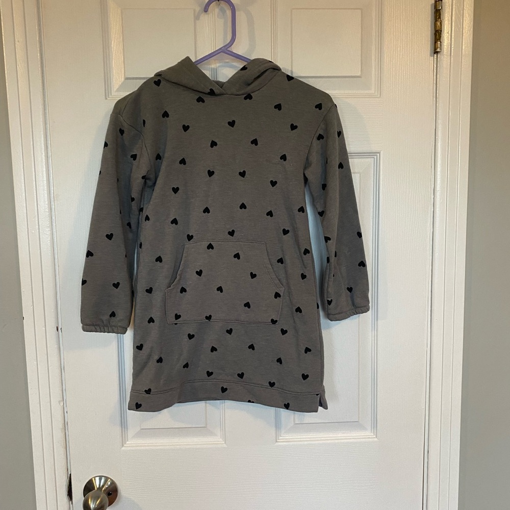 Old Navy Gray Heart Pattern Kids Hoodie